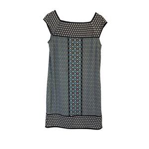 Max Studio Women’s Shift Dress Size M Blue Black Geometric Print Sleeveless